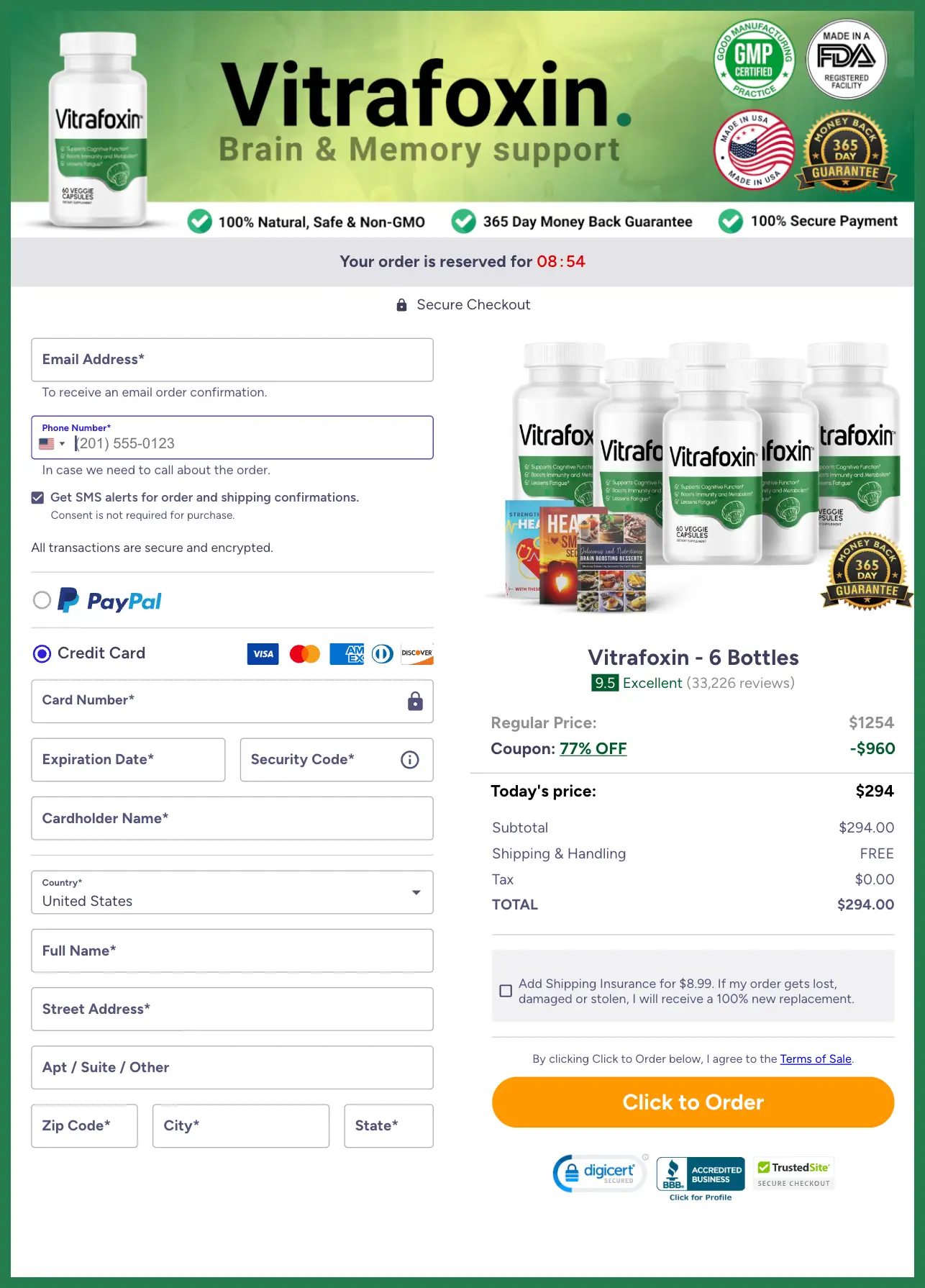 Vitrafoxin Official Website Secure Order Page